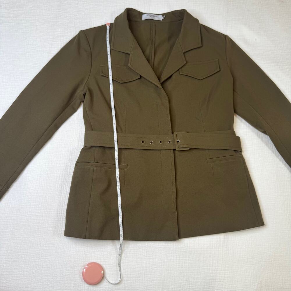 M.M. LaFleur Emalis Eco Jacket Oregano Green Utility Blazer Women's 12 Ethical - Picture 11 of 16